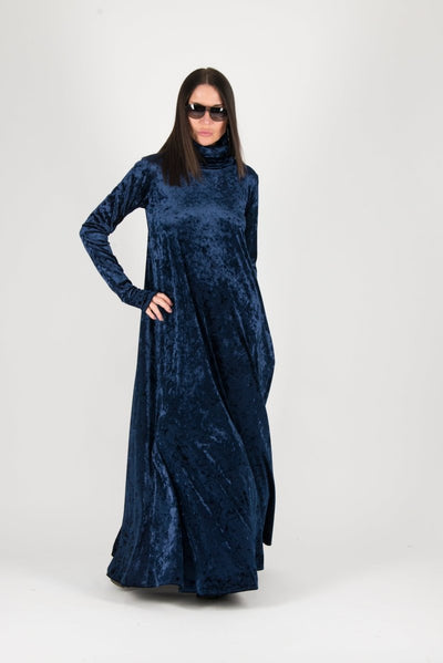 Turtleneck long Velvet Dress Vivian - EUG Fashion EugFashion 