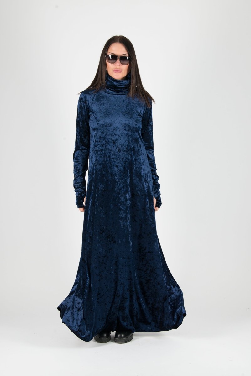 Turtleneck long Velvet Dress Vivian - EUG Fashion EugFashion 