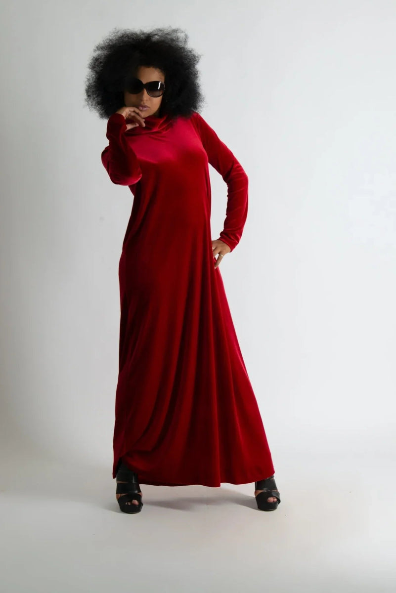 Turtleneck Velvet Dress Vivian - EUG Fashion