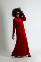 Turtleneck Velvet Dress Vivian - EUG Fashion