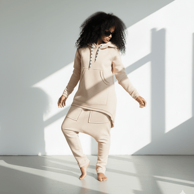 Two pieces Beige Hooded Tracksuit MEGAN - EUG Fashion EugFashion 