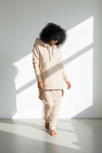 Two pieces Beige Hooded Tracksuit MEGAN - EUG Fashion