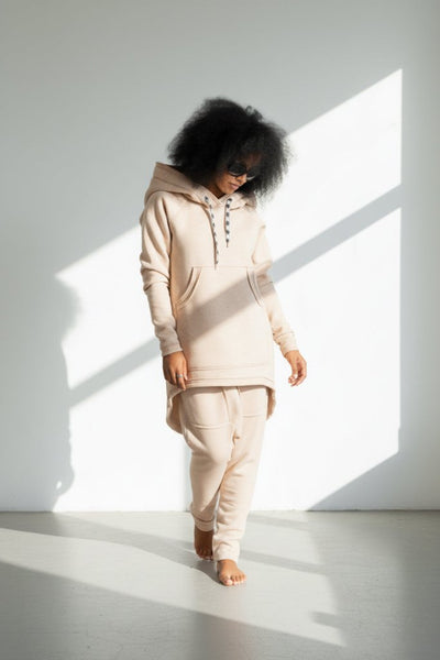 Two pieces Beige Hooded Tracksuit MEGAN - EUG Fashion EugFashion 
