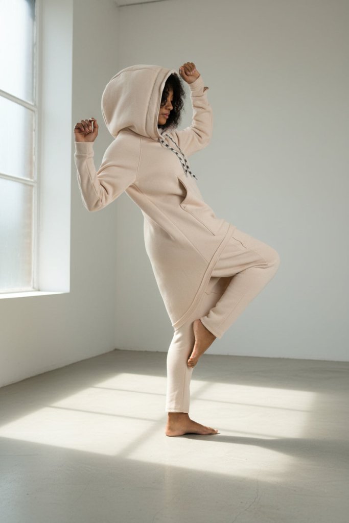 Two pieces Beige Hooded Tracksuit MEGAN - EUG Fashion