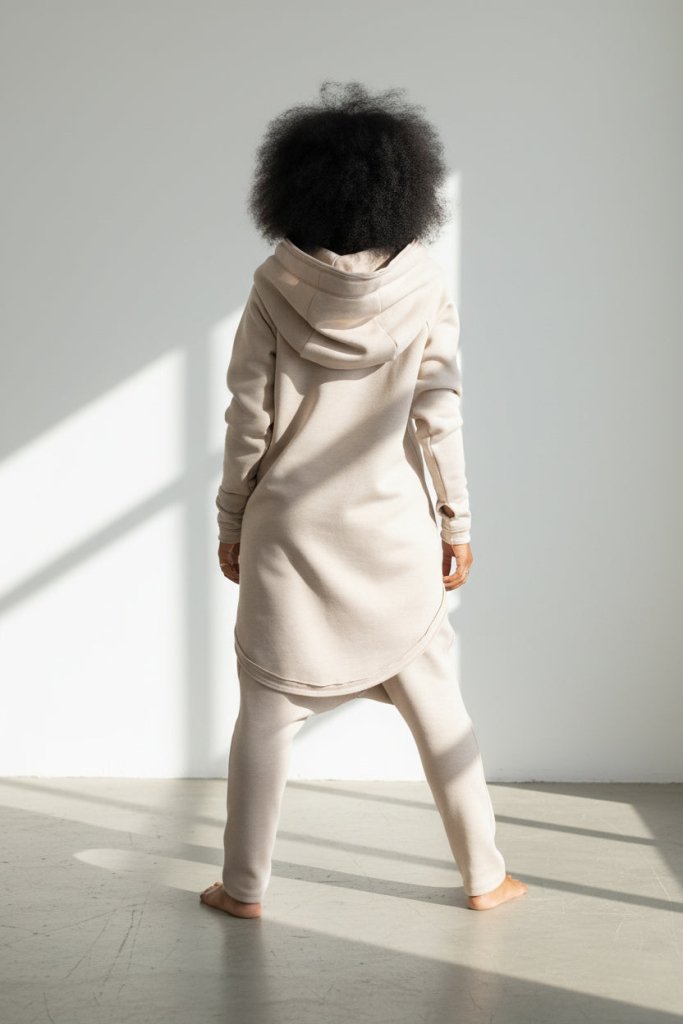 Two pieces Beige Hooded Tracksuit MEGAN - EUG Fashion