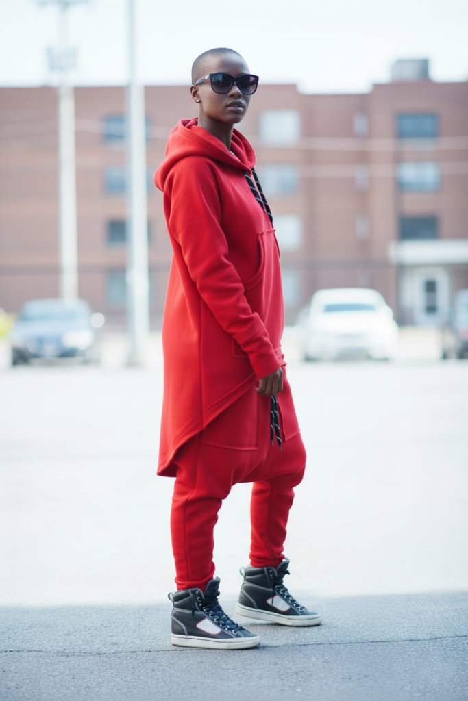 Two pieces Red Hooded Tracksuit MEGAN - EUG Fashion EugFashion 