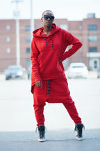 Two pieces Red Hooded Tracksuit MEGAN - EUG Fashion