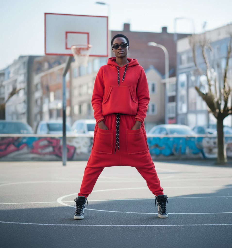 Two pieces Red Hooded Tracksuit MEGAN - EUG Fashion EugFashion 