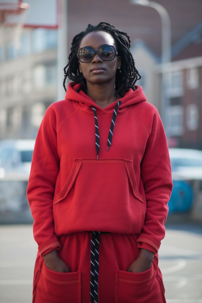 Two pieces Red Hooded Tracksuit MEGAN - EUG Fashion EugFashion 