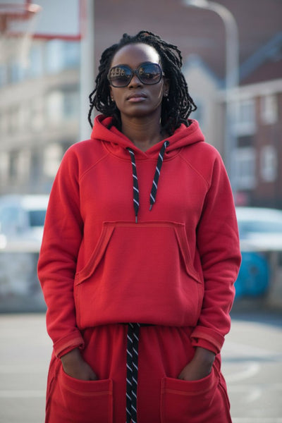 Two pieces Red Hooded Tracksuit MEGAN - EUG Fashion EugFashion 