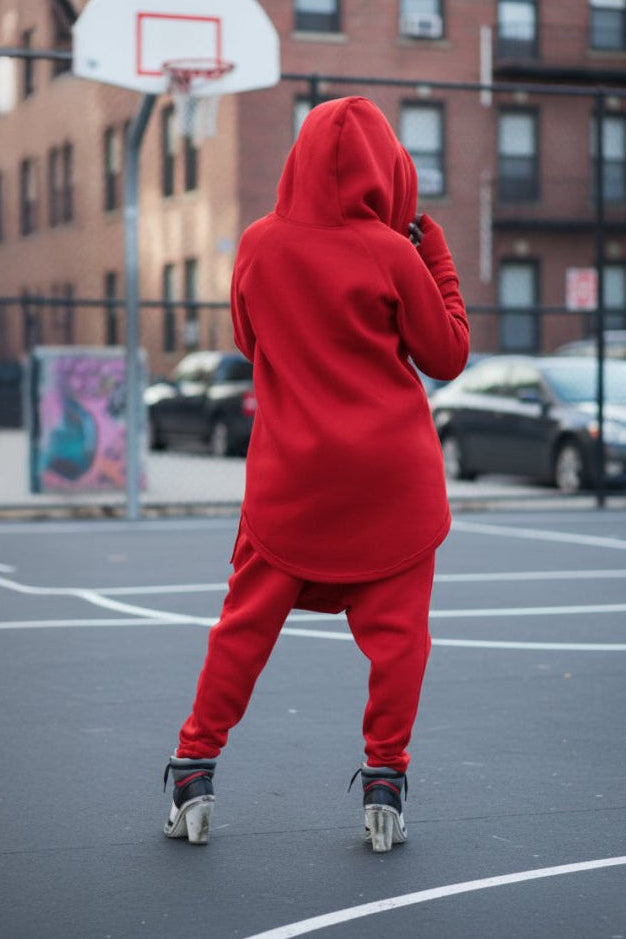 Two pieces Red Hooded Tracksuit MEGAN - EUG Fashion