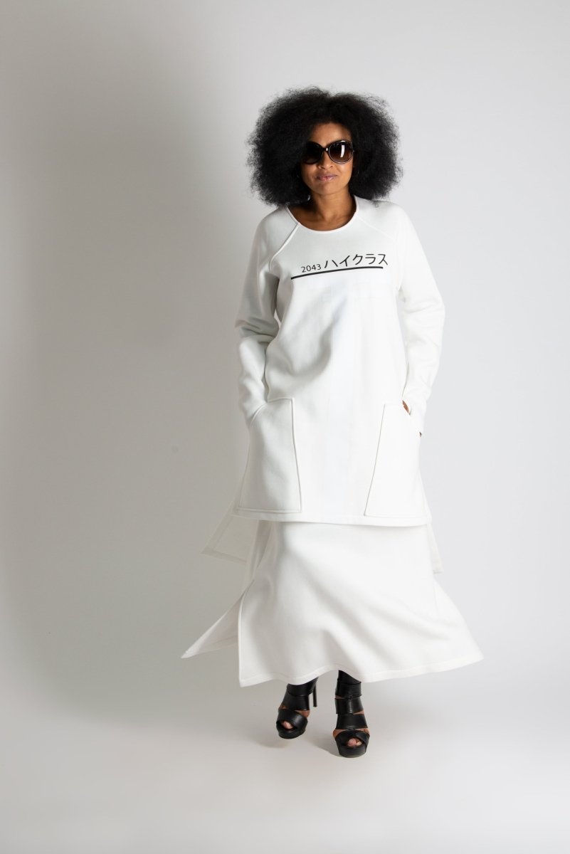 Two pieces set Outfit in white DENIS - EUG Fashion