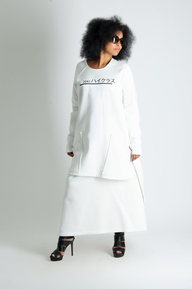 Two pieces set Outfit in white DENIS - EUG Fashion