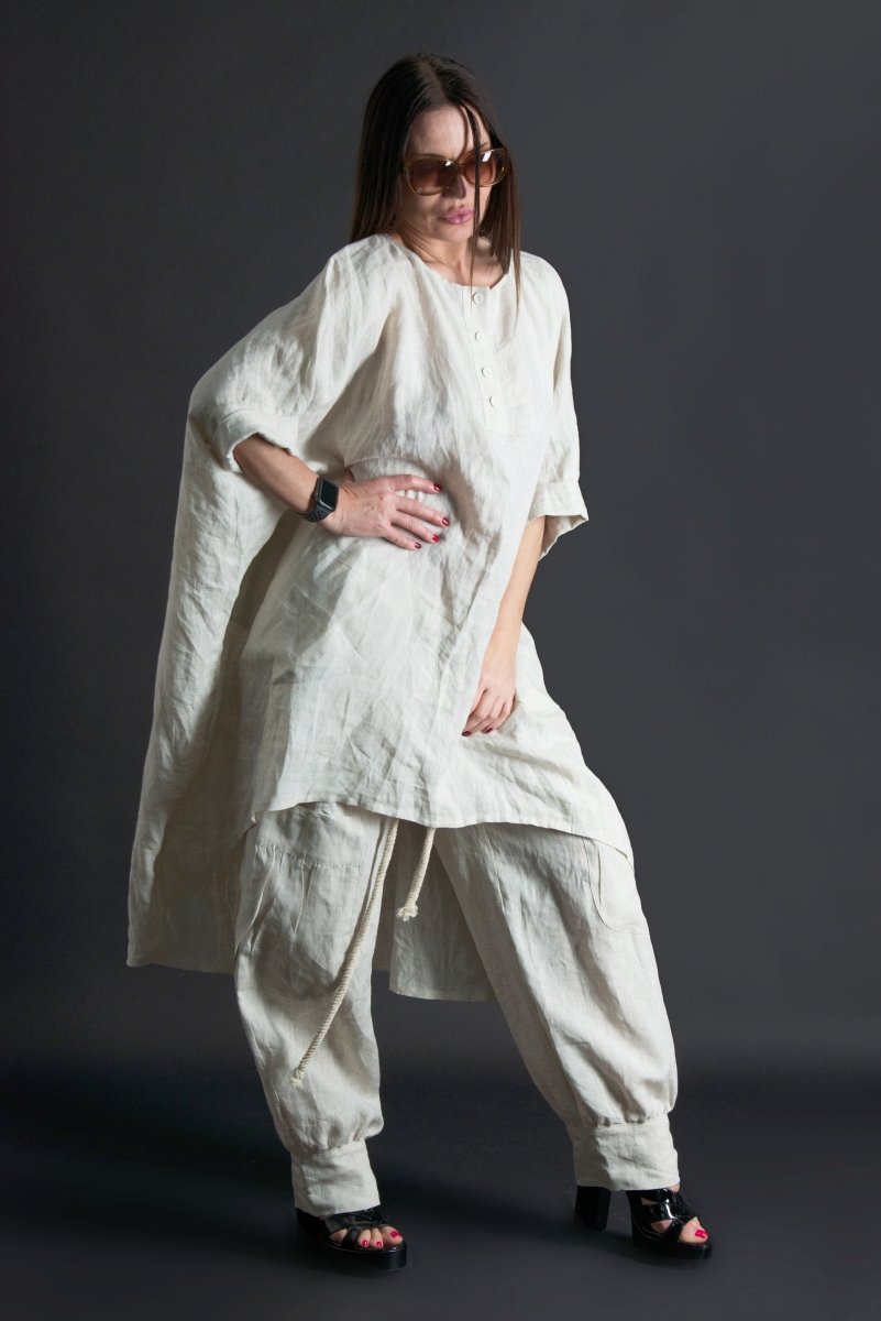 Two Pieces Wide Linen Set ALISON - EUG Fashion