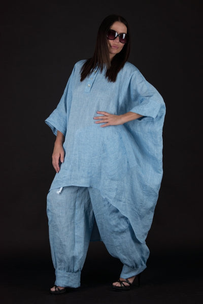 Two Pieces Wide Linen Set ALISON - EUG Fashion EugFashion 