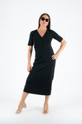 V Neck Jersey Dress KRISTA - EUG Fashion