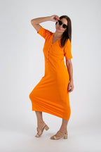V Neck Jersey Dress KRISTA - EUG Fashion