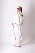 woman linen outfit #white