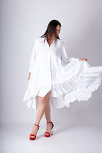 white-a-line-linen-dress