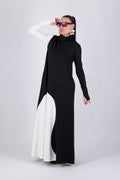Black and white A-line punto milano dress Vivian - EUG Fashion 
