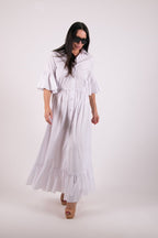 White Cotton Dress VENERA - EUG Fashion