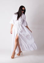 White Cotton Dress VENERA - EUG Fashion