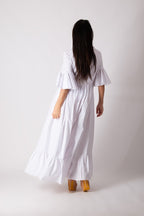 White Cotton Dress VENERA - EUG Fashion