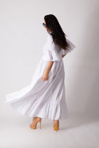 White Cotton Dress VENERA - EUG Fashion