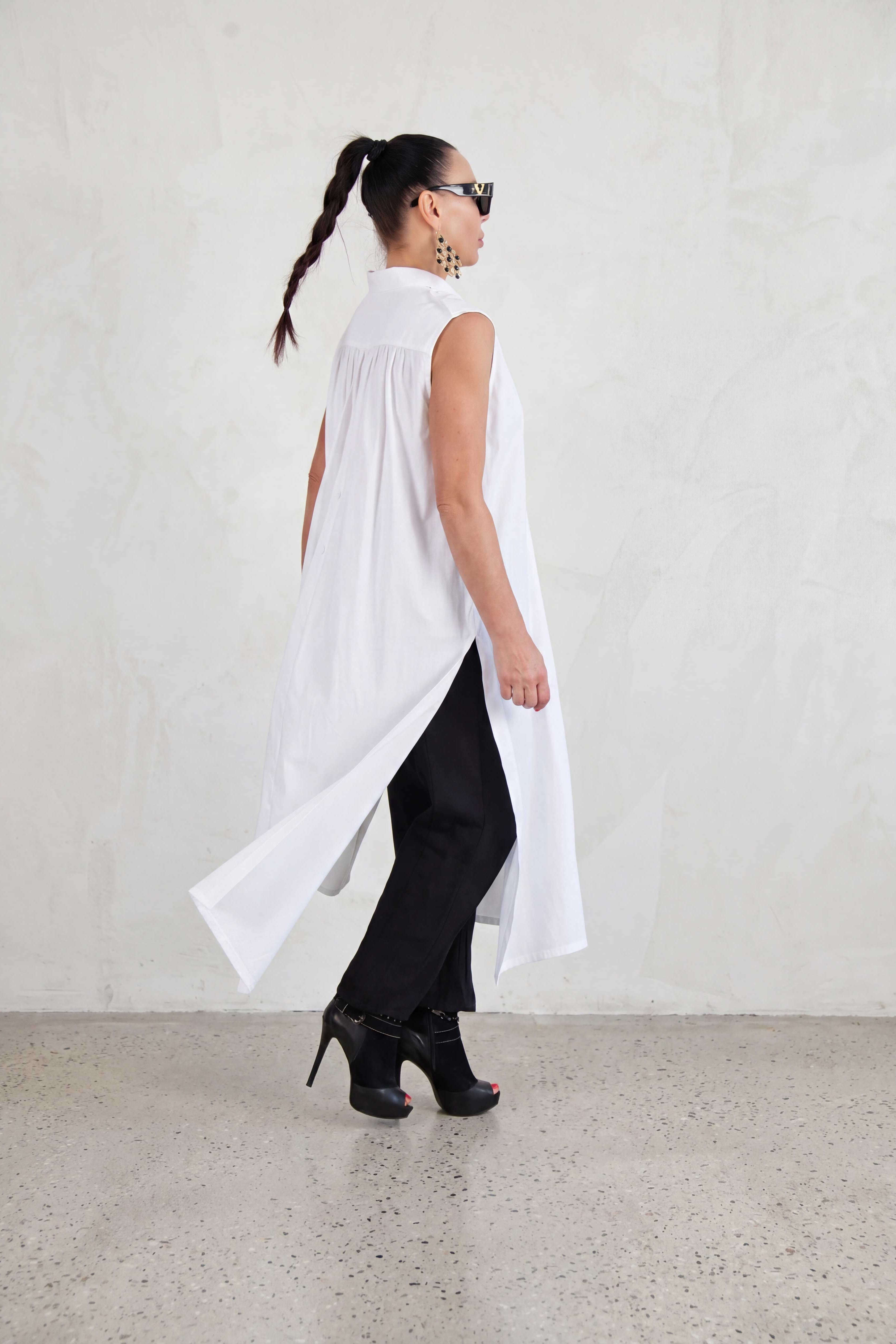 Long cotton shirt  - EUG fashion #white