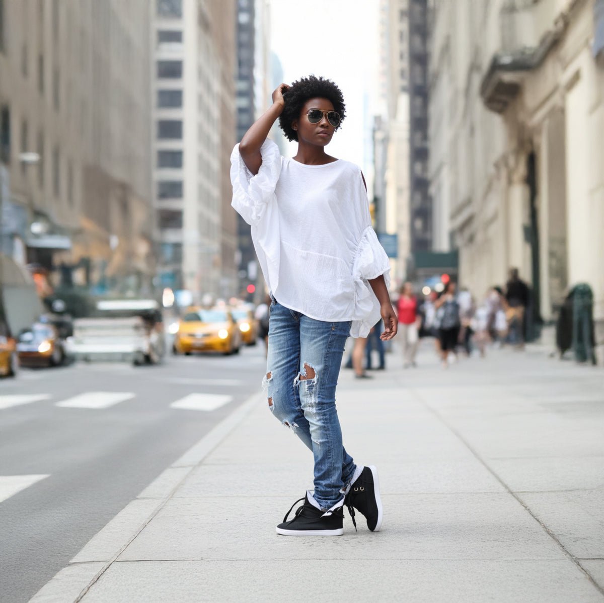 White Cotton Loose Shirt Candy - EUG Fashion EugFashion 