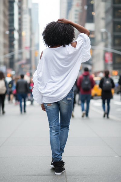 White Cotton Loose Shirt Candy - EUG Fashion EugFashion 