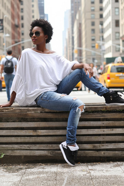 White Cotton Loose Shirt Candy - EUG Fashion EugFashion 