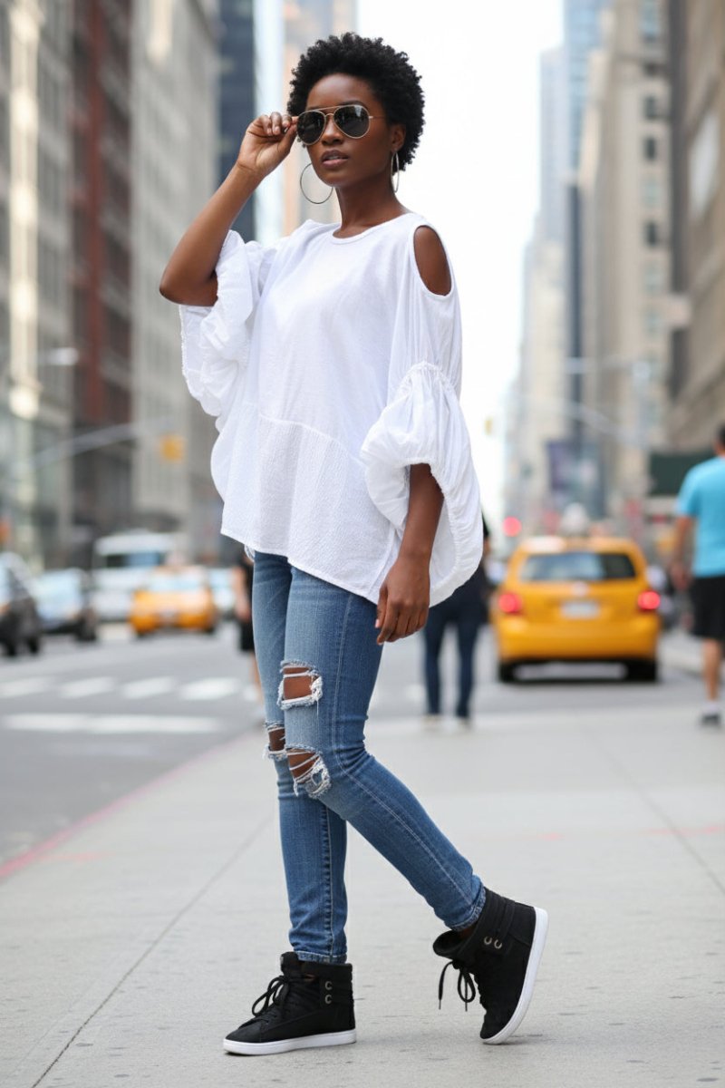 White Cotton Loose Shirt Candy - EUG Fashion EugFashion 