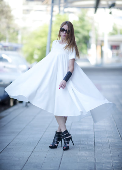 Off White Summer Maxi Dress KOSARA EugFashion 