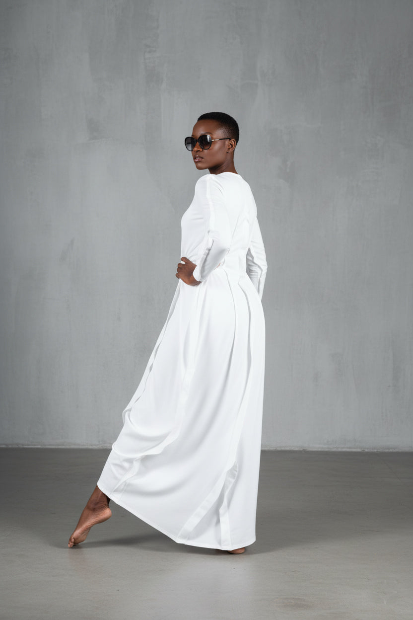 White long cotton dress Benita — EUG Fashion #white
