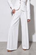 White cold wool wide-leg pants Casidy — EUG Fashion #white
