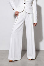 White cold wool wide-leg pants Casidy — EUG Fashion #white
