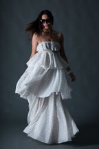 White Flounces Dress DALILA - EUG Fashion
