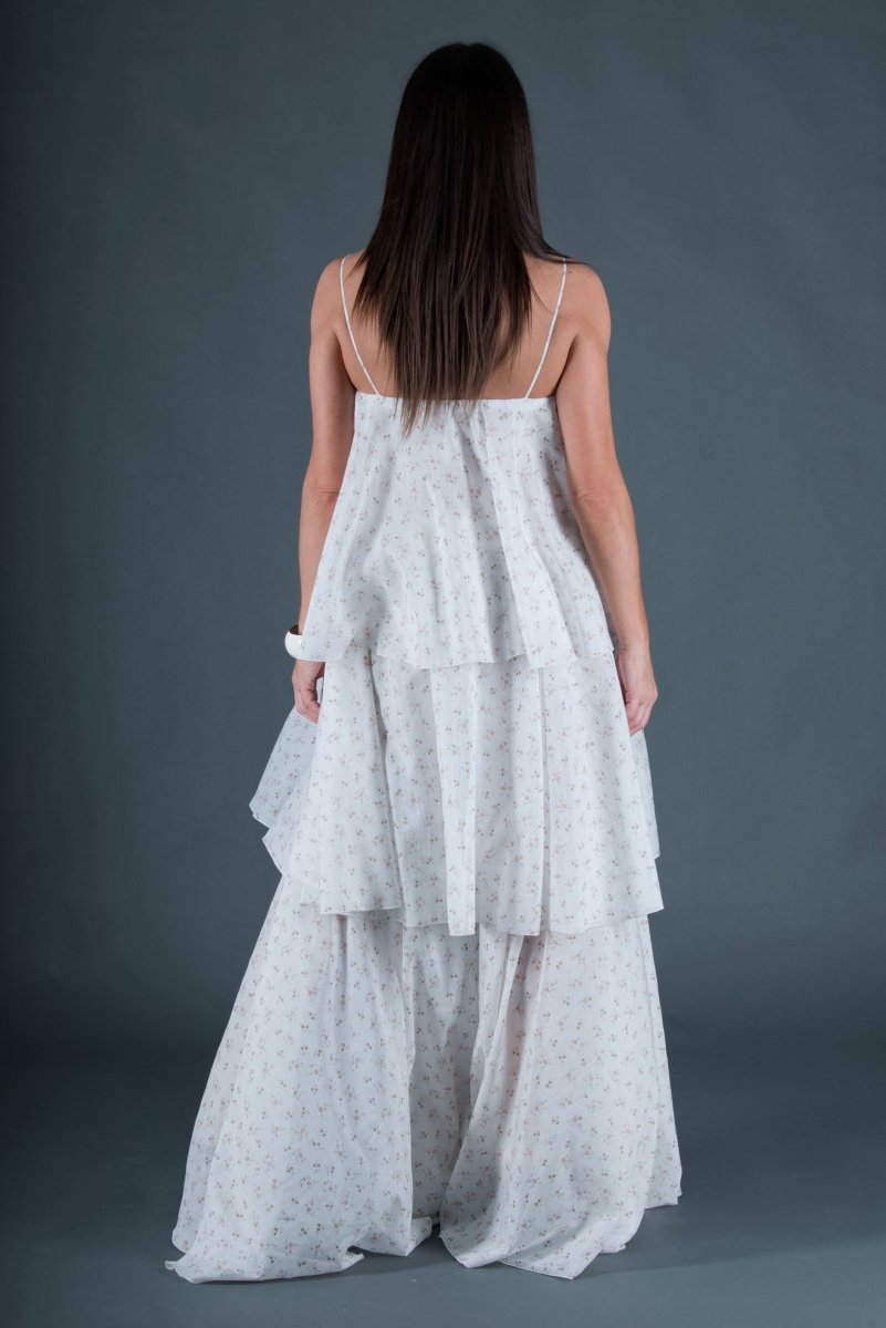 White Flounces Dress DALILA - EUG Fashion