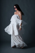 White Flounces Dress DALILA - EUG Fashion