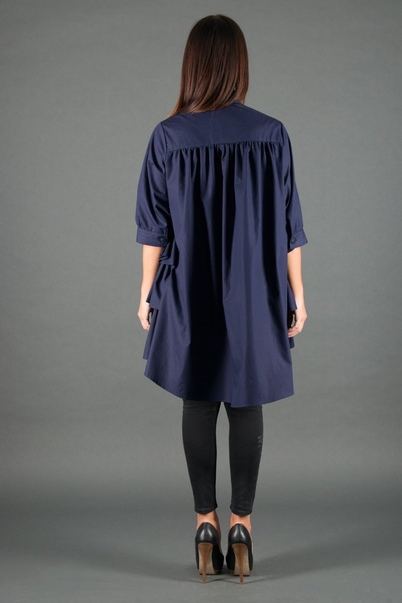 White Flounces Loose Summer Shirt NOOR - EUG Fashion
