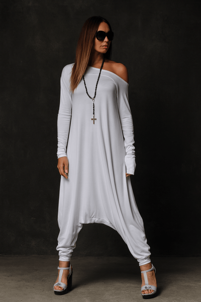 White Harem Jumpsuit MARLA - EUG Fashion EugFashion 