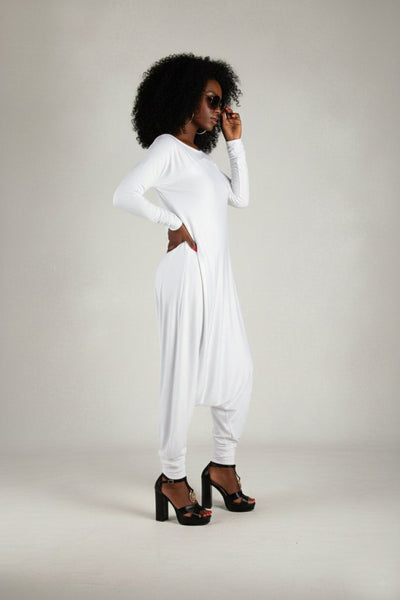 White Harem Jumpsuit MARLA - EUG Fashion EugFashion 