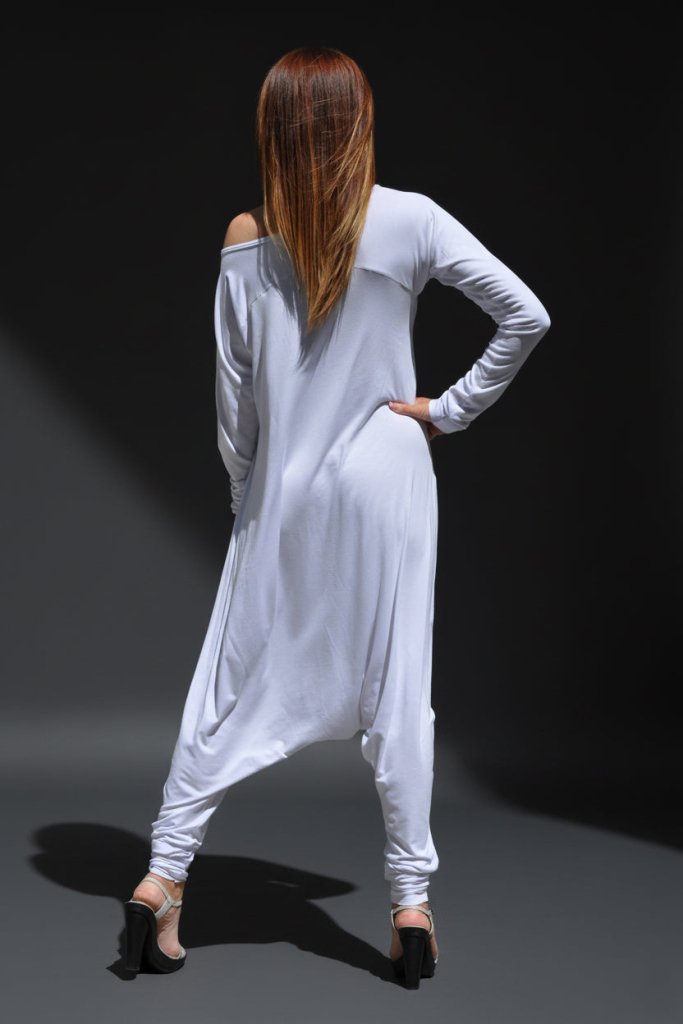White Harem Jumpsuit MARLA - EUG Fashion