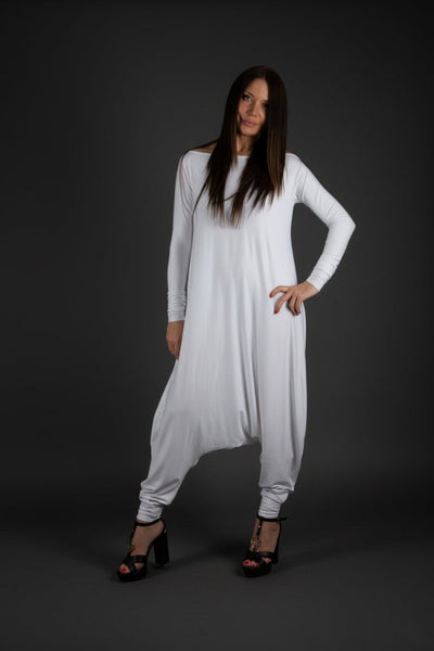 White Harem Jumpsuit MARLA - EUG Fashion EugFashion 