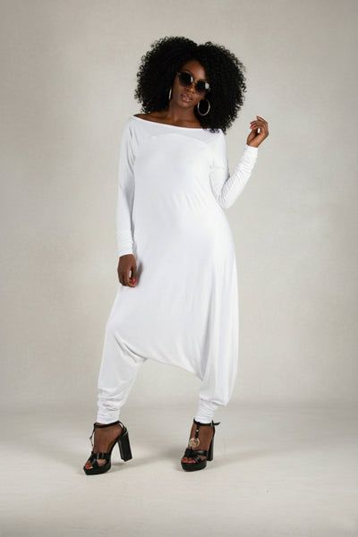 White Harem Jumpsuit MARLA - EUG Fashion EugFashion 