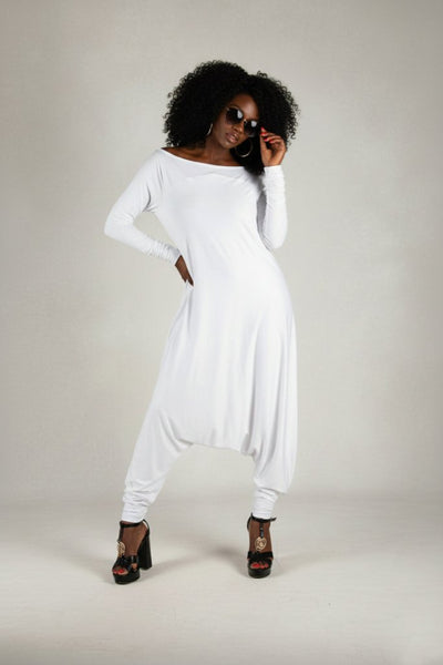 White Harem Jumpsuit MARLA - EUG Fashion EugFashion 