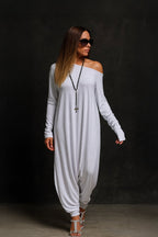 White Harem Jumpsuit MARLA - EUG Fashion