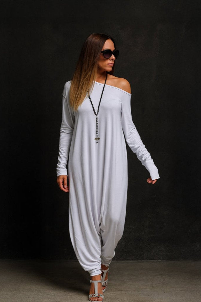 White Harem Jumpsuit MARLA - EUG Fashion