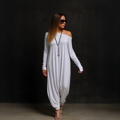 White Harem Jumpsuit MARLA - EUG Fashion EugFashion 
